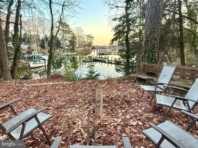 a view of a bench in a garden