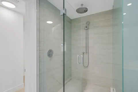 a bathroom with a shower