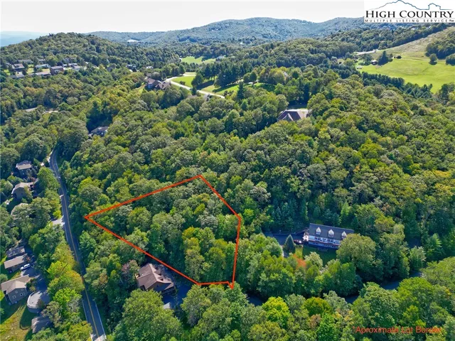 an aerial view of residential house with outdoor space and trees all around