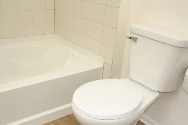 a bathroom with a bathtub and shower