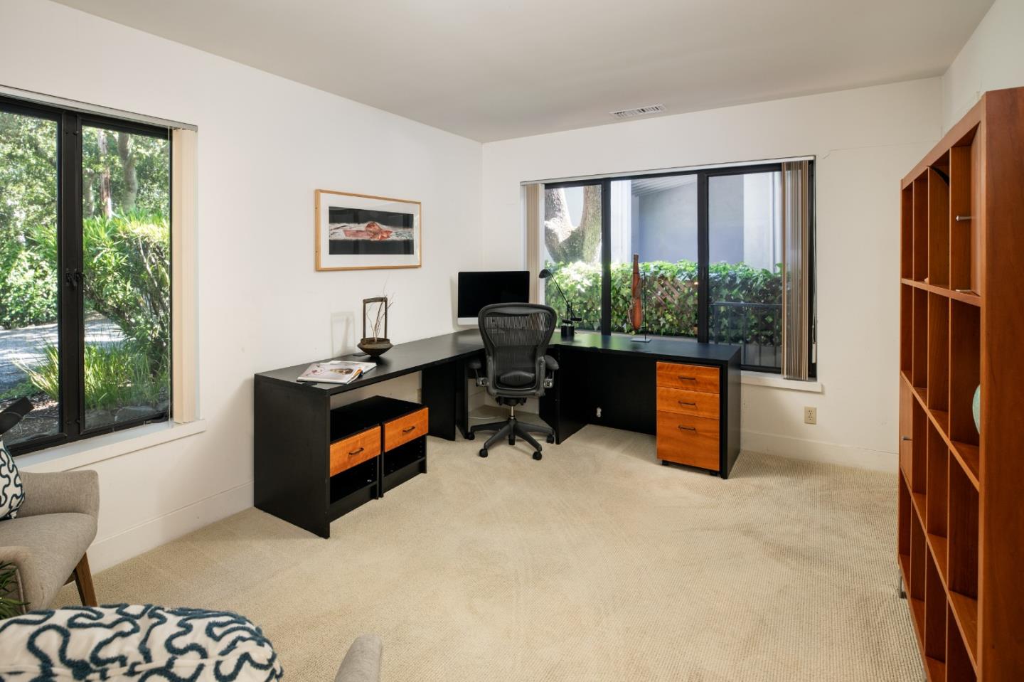 140 Degas Road Portola Valley, CA 94028 - Photo 14 of 31 a reading room with furniture and a floor to ceiling window