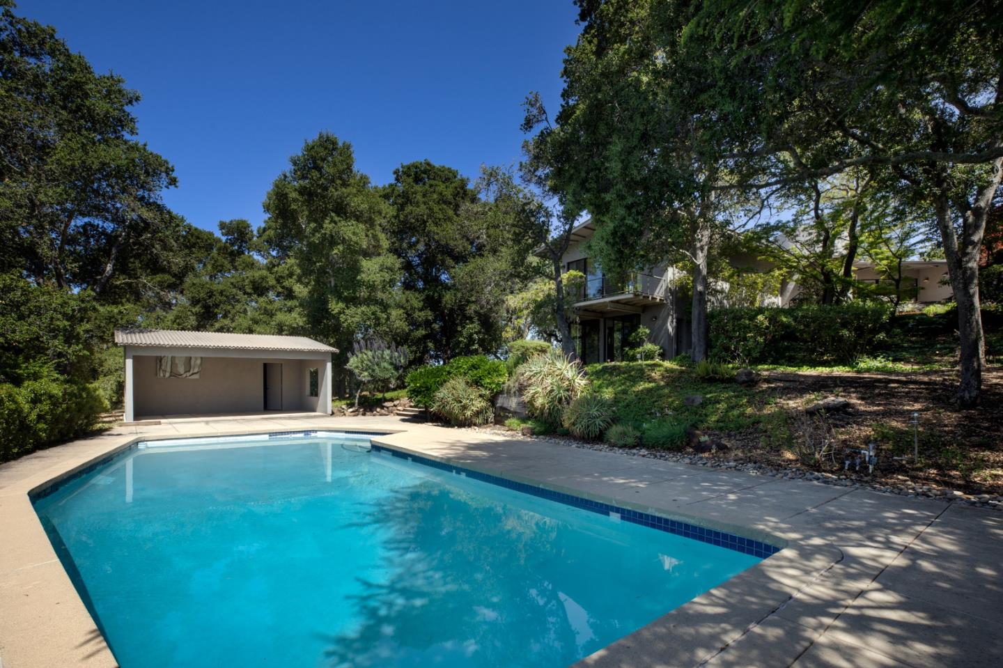 140 Degas Road Portola Valley, CA 94028 - Photo 31 of 31 a view of a backyard with large trees