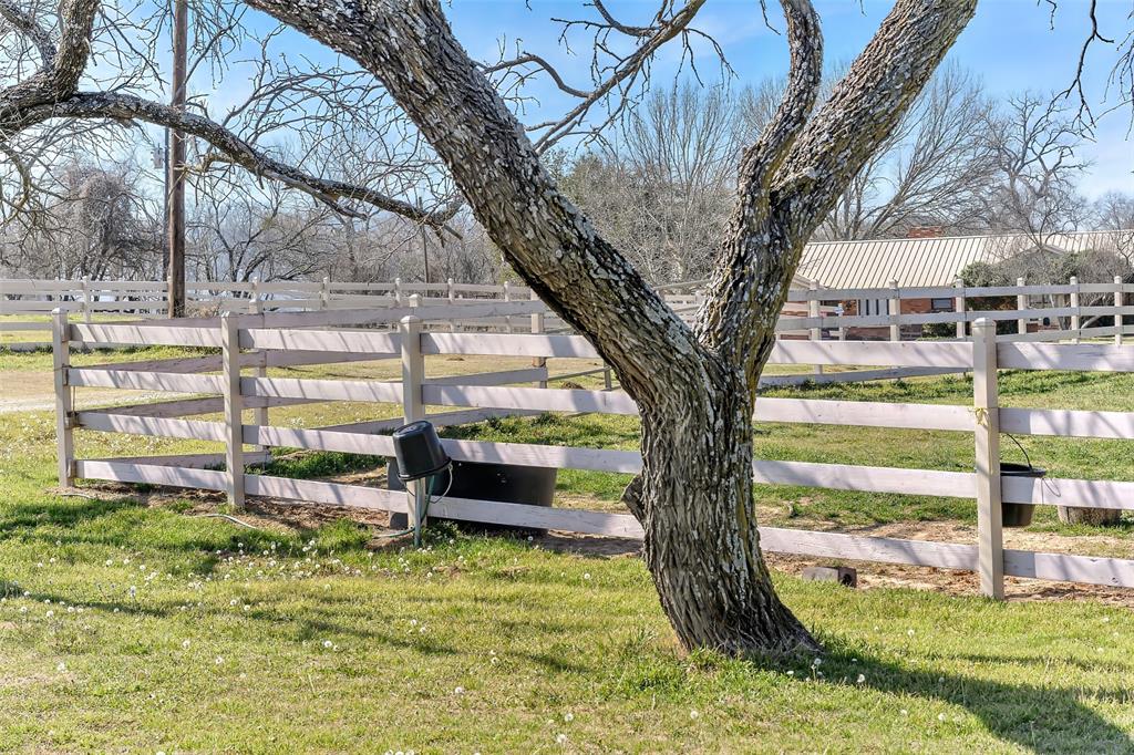 512 Allison Road Springtown, TX 76082 - Photo 4 of 32 a backyard of a house with a fountain and large trees