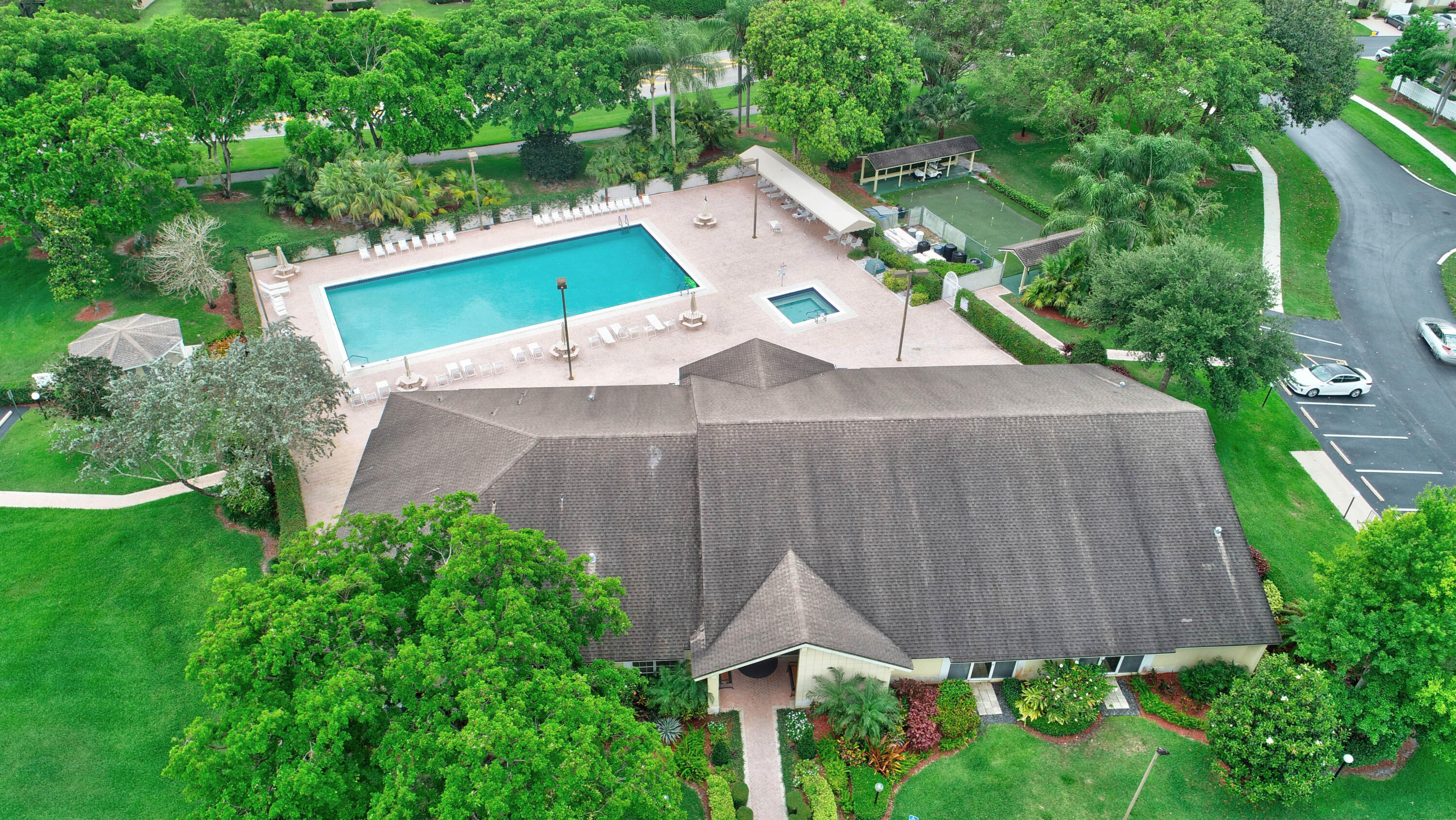 8936 Rheims Road Boca Raton, FL 33496 - Photo 38 of 42 an aerial view of a house with pool and garden