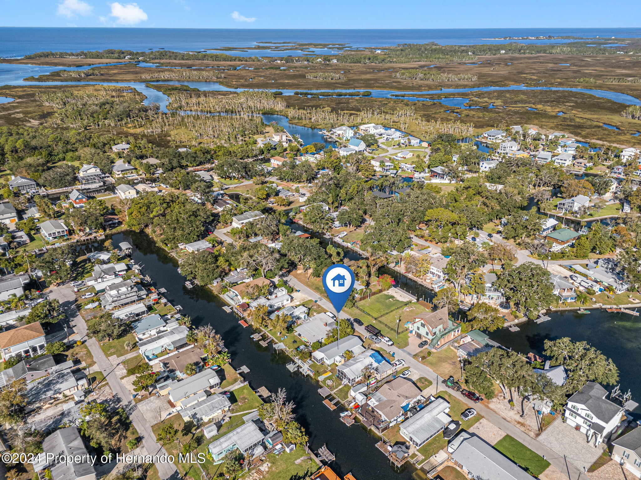 5332 Circle Drive Weeki Wachee, FL 34607 - Photo 25 of 27 an aerial view of residential building with ocean