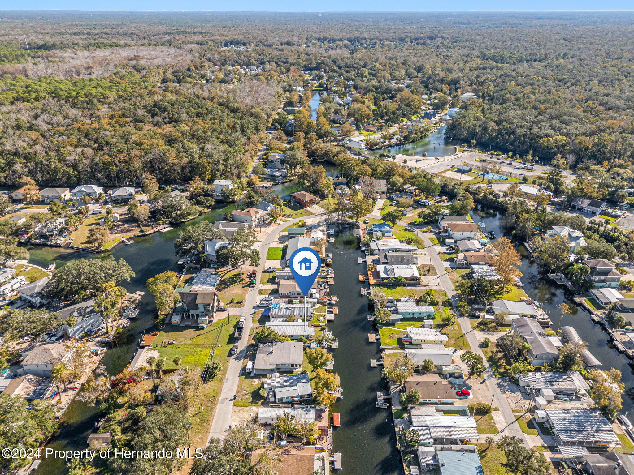 5332 Circle Drive Weeki Wachee, FL 34607 - Photo 27 of 27 an aerial view of residential building with trees