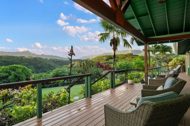 a view of balcony with furniture