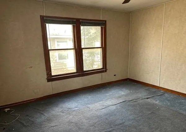 an empty room with a window