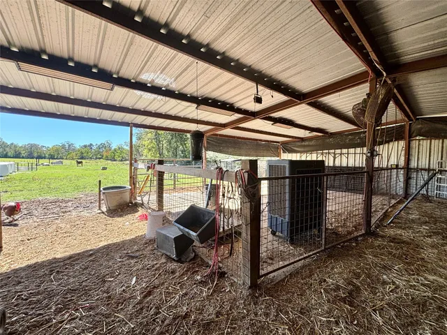 a view of a garden with an outdoor space