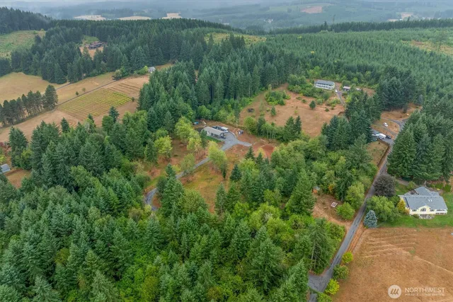 a view of a lake from a yard