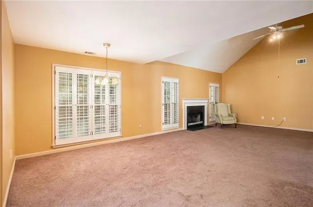 an empty room with windows