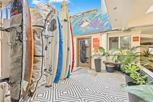 a view of a lounge chair on the roadside