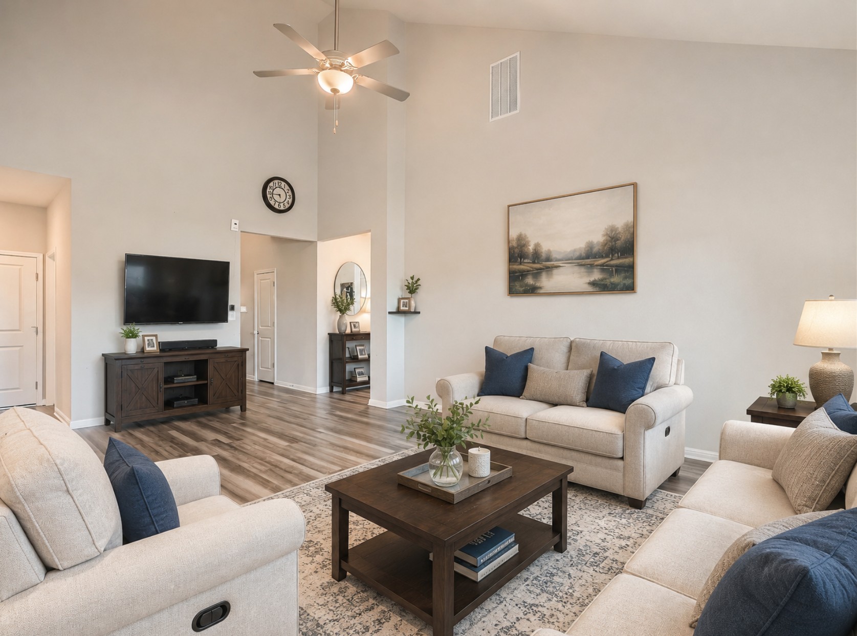 1416 Deering Run Leander, TX 78641 - Photo 5 of 21 a living room with furniture and a flat screen tv