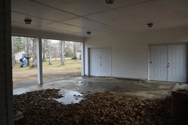a view of a backyard of a house