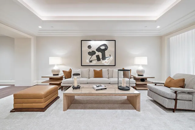 a living room with furniture and a couch