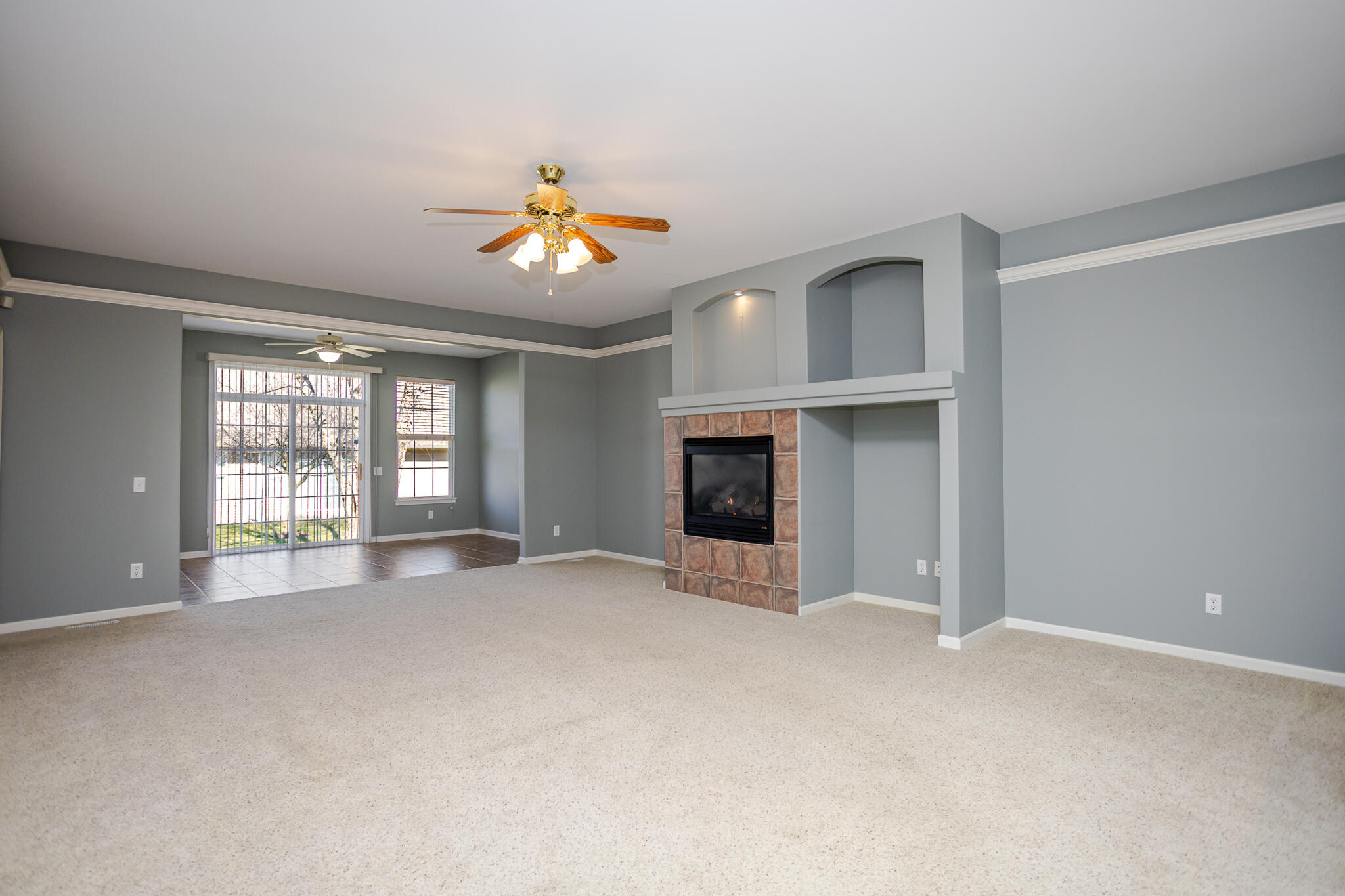 350 Cochran Drive Crown Point, IN 46307 - Photo 10 of 37 a view of an empty room with a window and fireplace