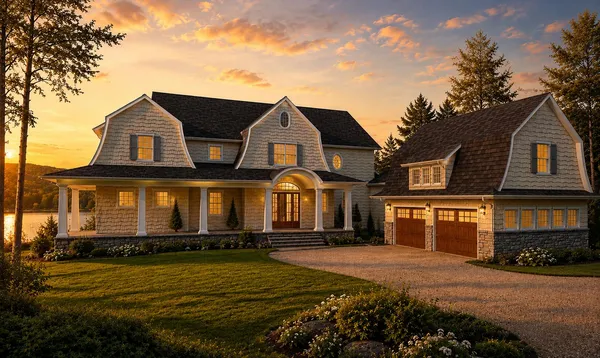 a front view of a house