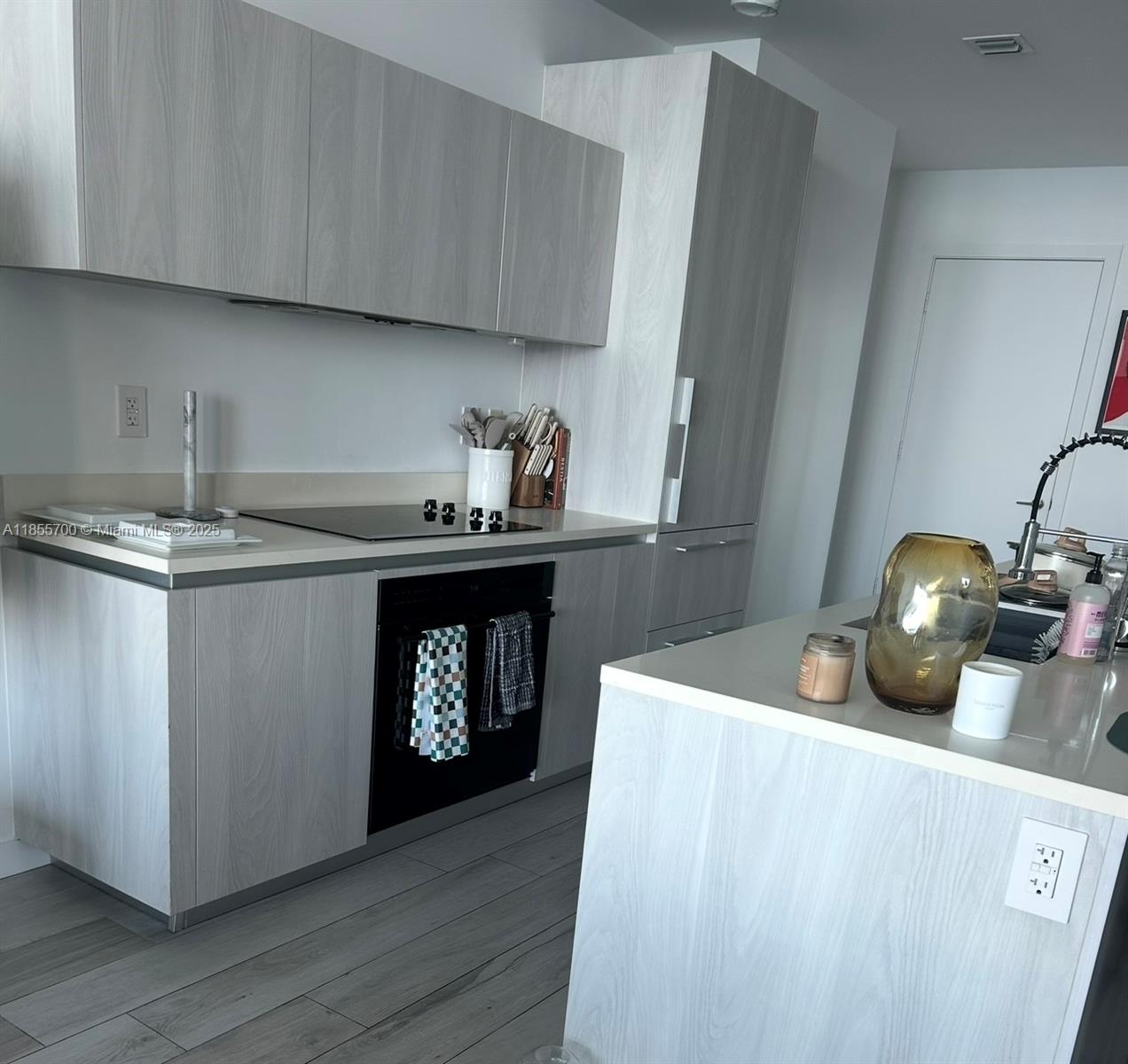 480 Northeast 31st Street, Unit 905 Miami, FL 33137 - Photo 2 of 15 a kitchen with a sink a stove and cabinets