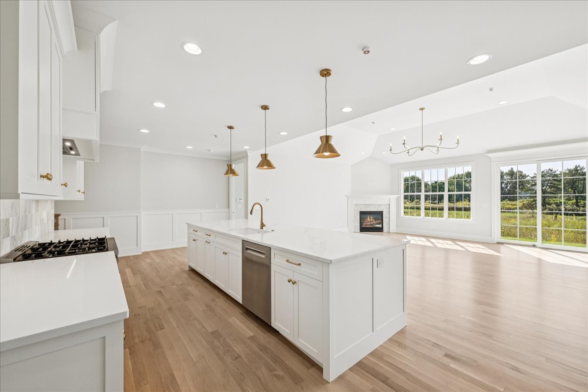 1068 Livingston (lot 1) Avenue Highland Park, IL 60035 - Photo 7 of 33 a large white kitchen with a large window a island a stove and wooden floor