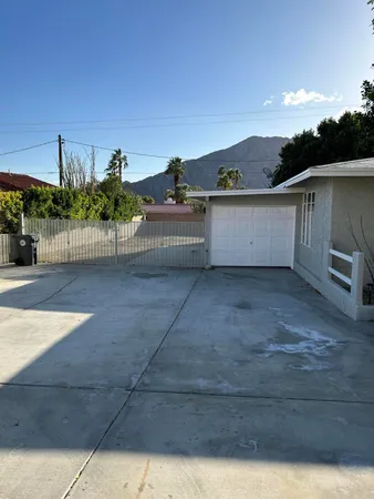 a view of a terrace with a bench