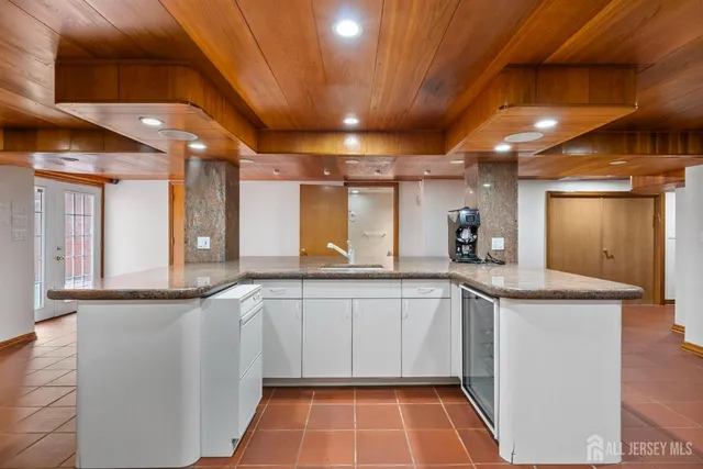 a bathroom with a shower and toilet