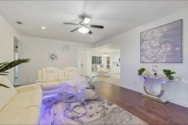 a living room with furniture