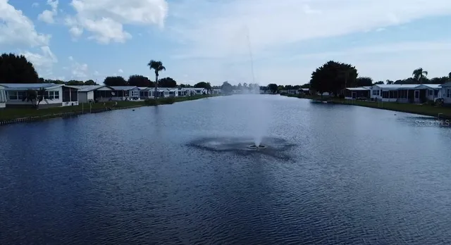 a view of a park with plants and a bench