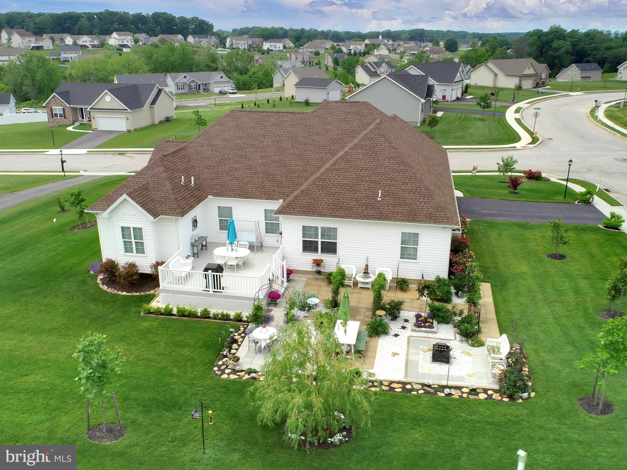 1214 Bair Road Hanover, PA 17331 - Photo 31 of 43 an aerial view of a house with a garden and swimming pool