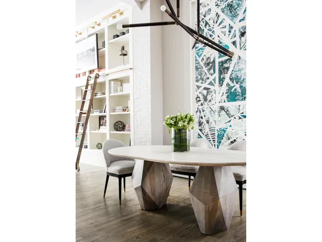 a workspace with furniture and wooden floor