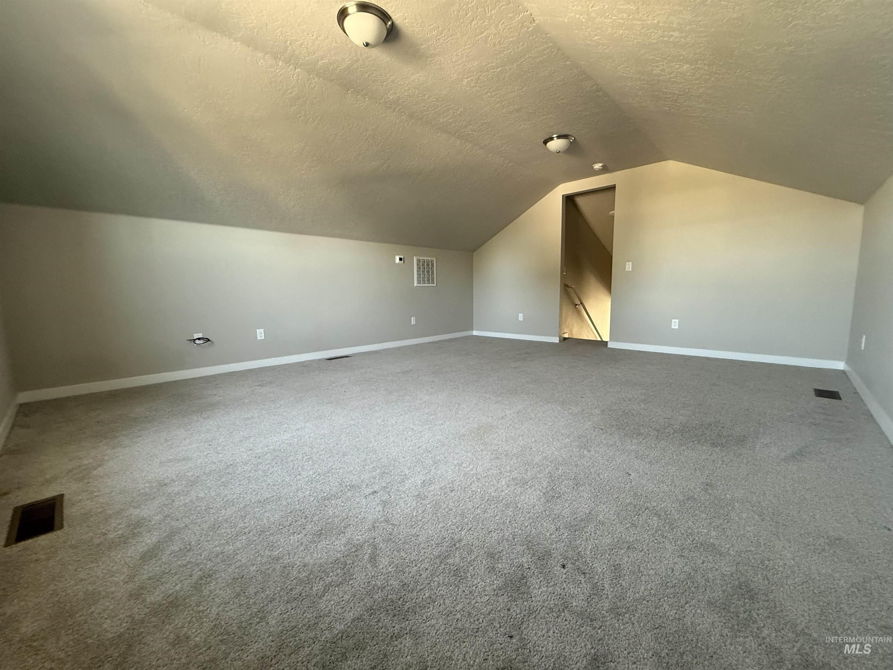 12451 Varga Street Caldwell, ID 83607 - Photo 24 of 30 Spacious carpeted room featuring sloped ceilings, flush-mount lighting, and neutral wall tones