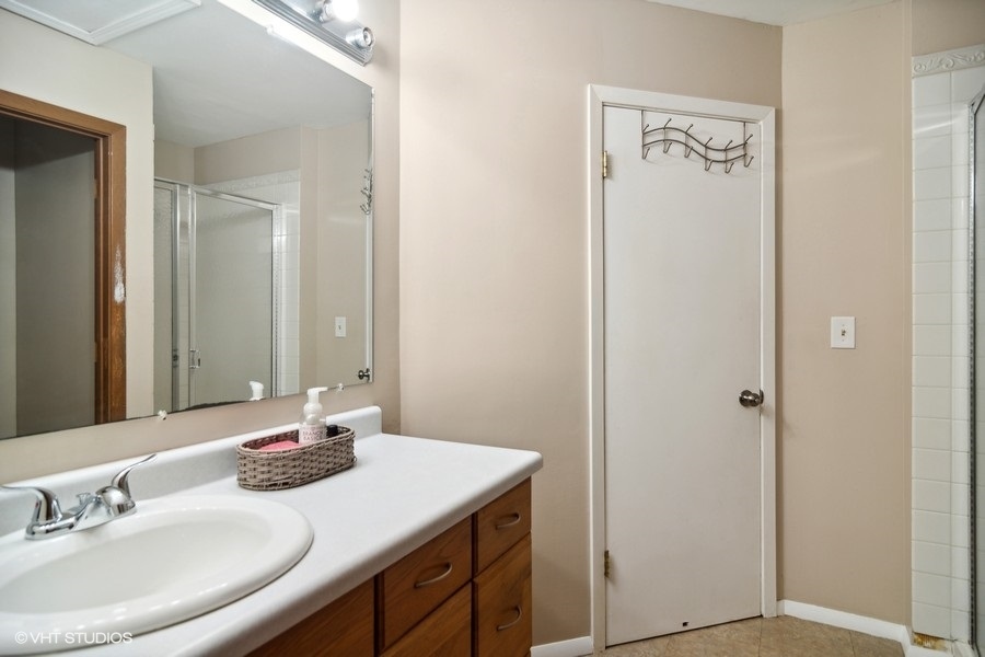 2110 Savannah Road Elgin, IL 60123 - Photo 10 of 17 a bathroom with a sink vanity and a mirror