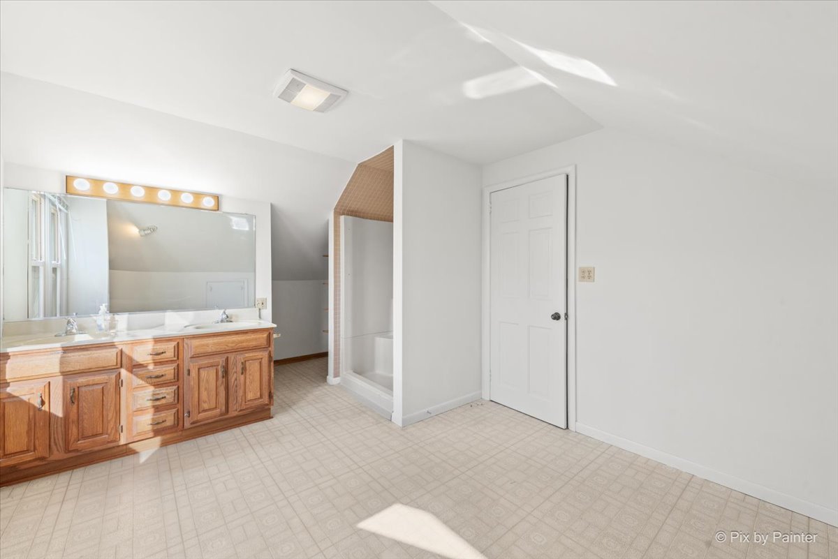 1106 West Highland Avenue Elgin, IL 60123 - Photo 19 of 47 a large bathroom with a double vanity sink and a mirror