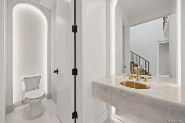 a view of a balcony with wooden floor and city view