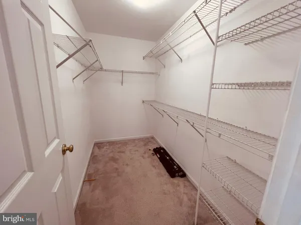 a view of a big room with closet and windows