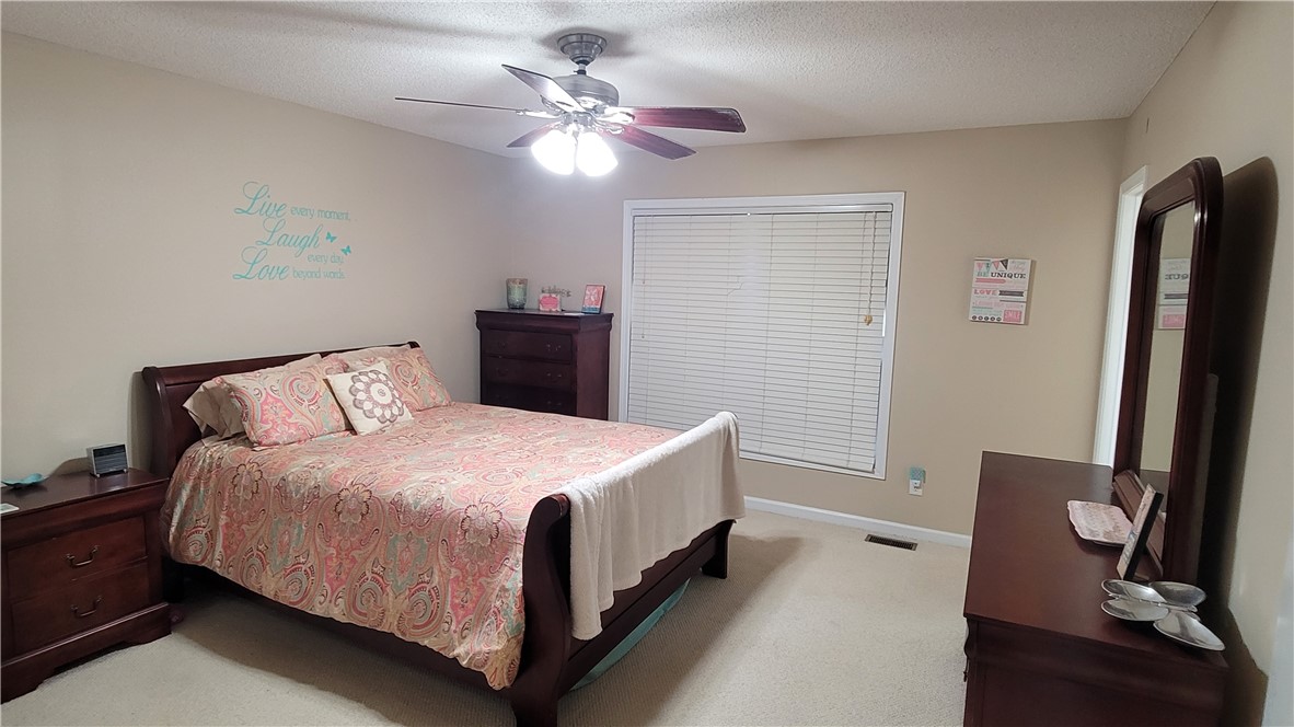 325 McAdams School Road Honea Path, SC 29654 - Photo 12 of 22 A well-lit bedroom offering plush carpeting and a convenient ceiling fan.