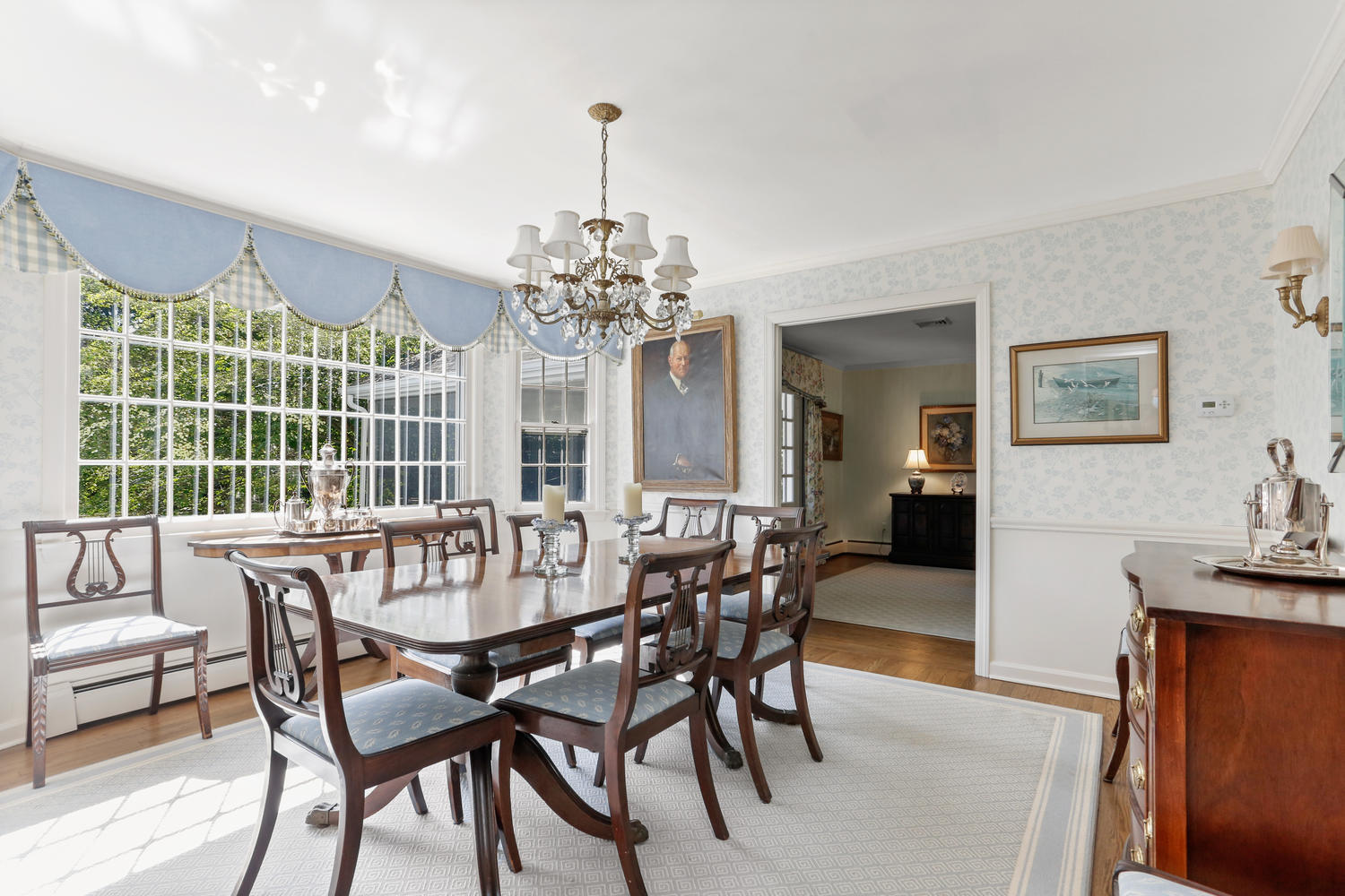 116 Marshall Ridge Road New Canaan, CT 06840 - Photo 25 of 50 a view of a dining room with furniture window and outside view