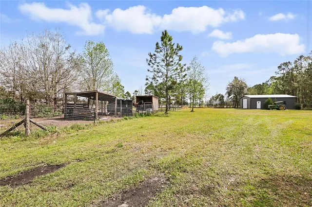 a view of a lake with a house