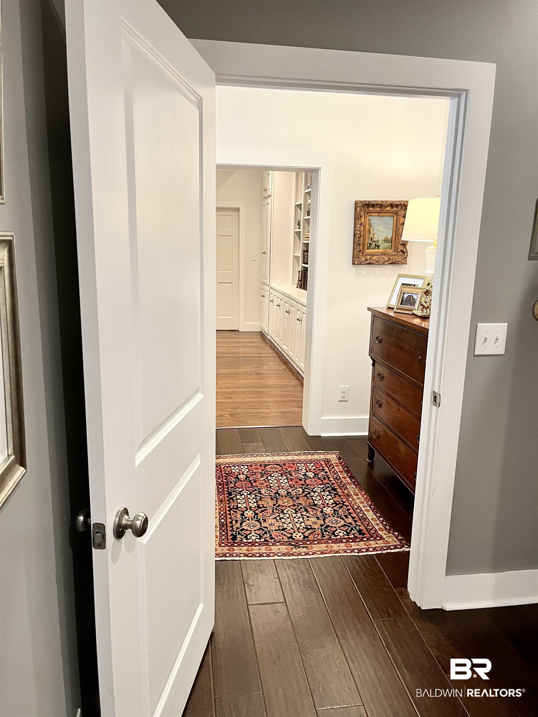 451 Ridgelawn Drive West Mobile, AL 36608 - Photo 16 of 41 Hall with dark wood-type flooring and baseboards