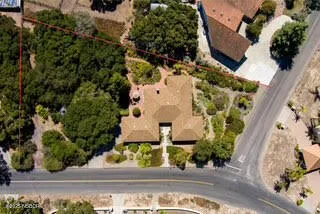 a view of a city with mountain