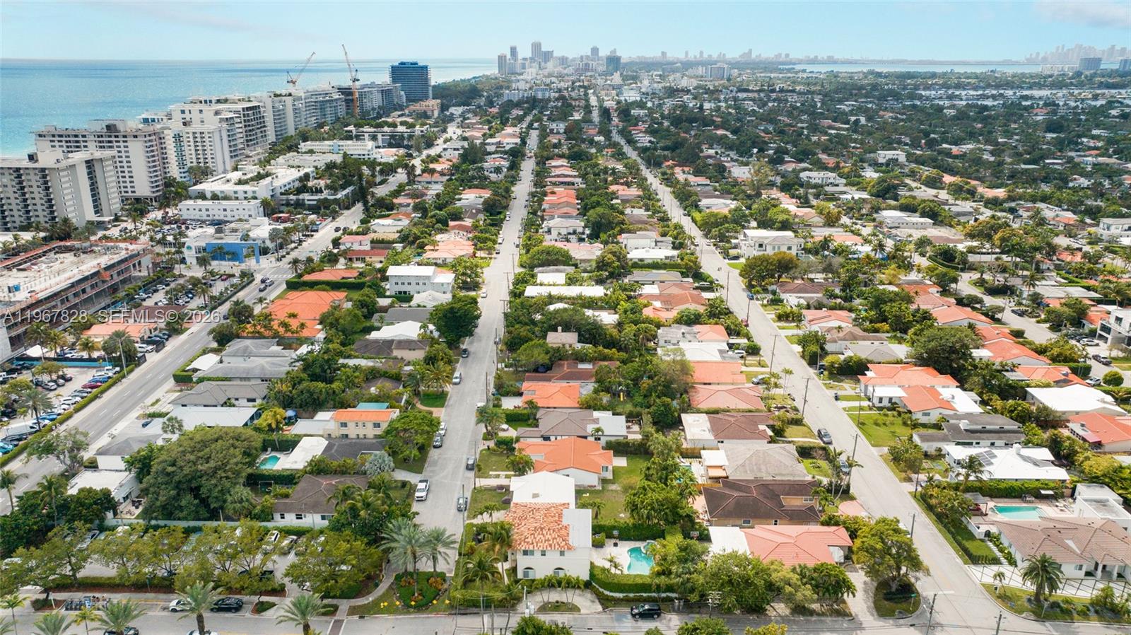 9372 Abbott Avenue Surfside, FL 33154 - Photo 22 of 25 an aerial view of residential houses with city view