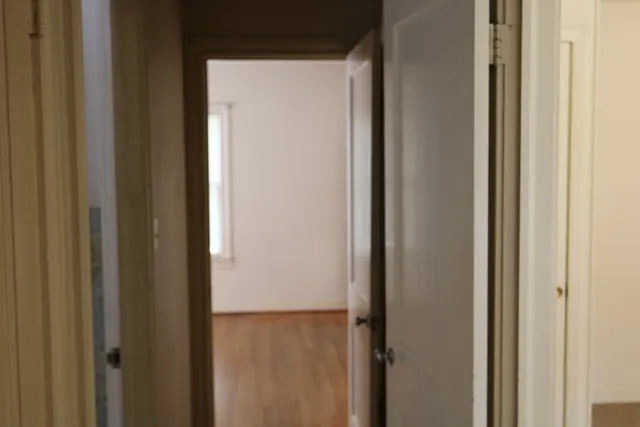 a bathroom with a window