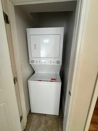 a utility room with a washer and dryer