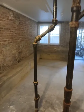 a close view of water heater room