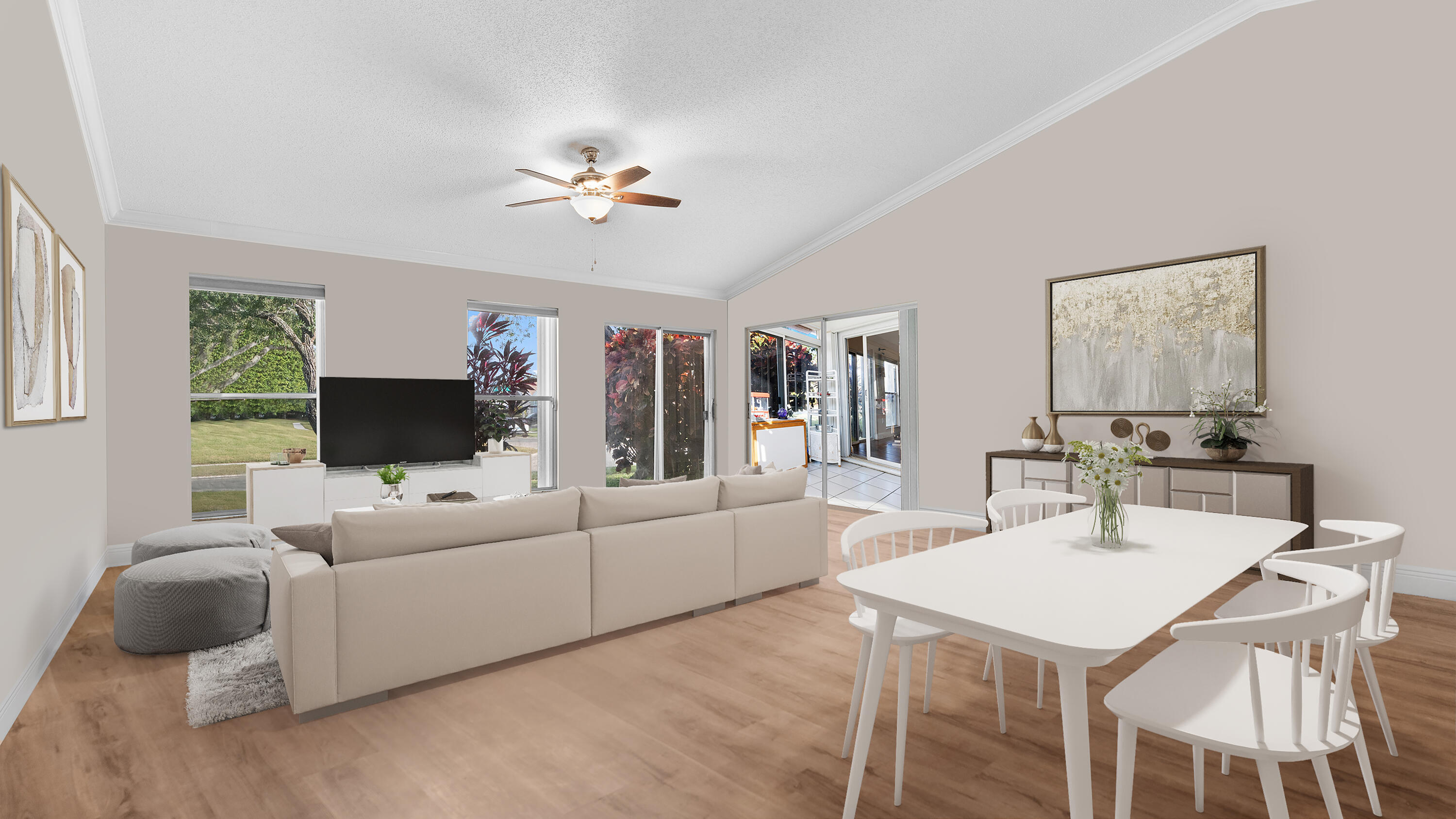 7961 Mansfield Hollow Road Delray Beach, FL 33446 - Photo 5 of 19 a living room with furniture and a flat screen tv