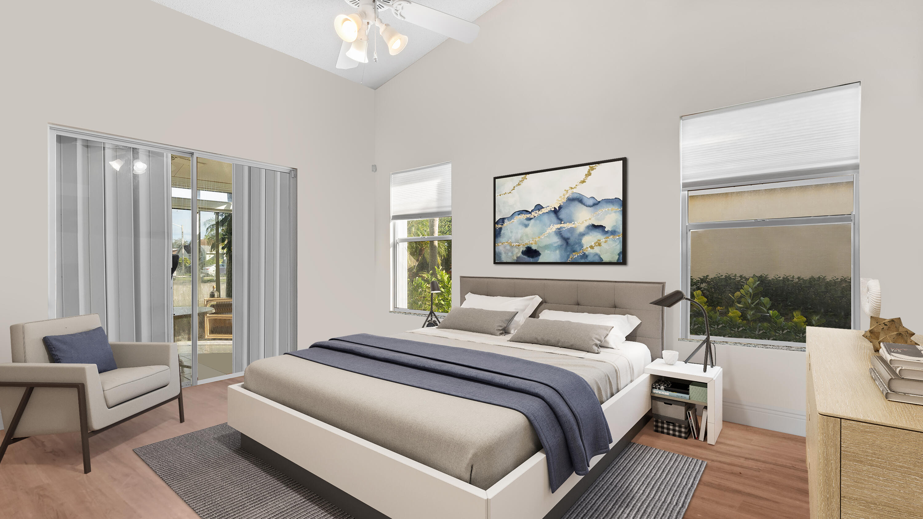 7961 Mansfield Hollow Road Delray Beach, FL 33446 - Photo 7 of 19 a bedroom with a large bed and a large window