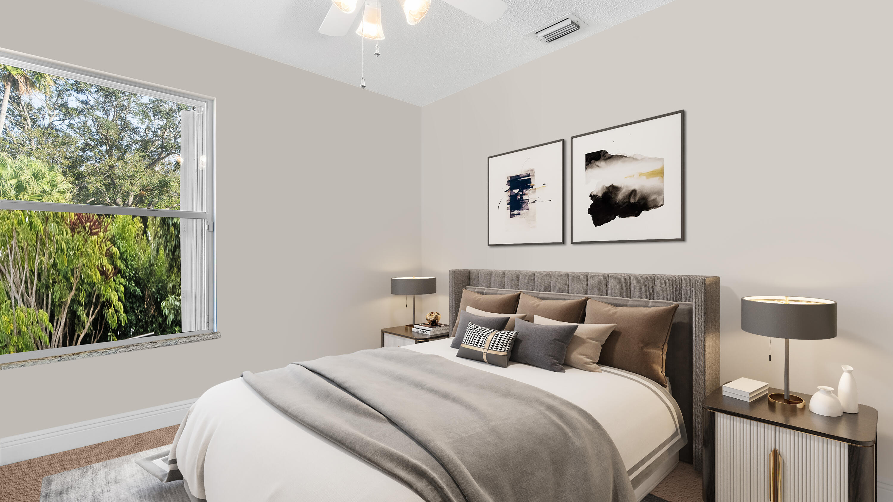 7961 Mansfield Hollow Road Delray Beach, FL 33446 - Photo 8 of 19 a bedroom with a bed and a lamp