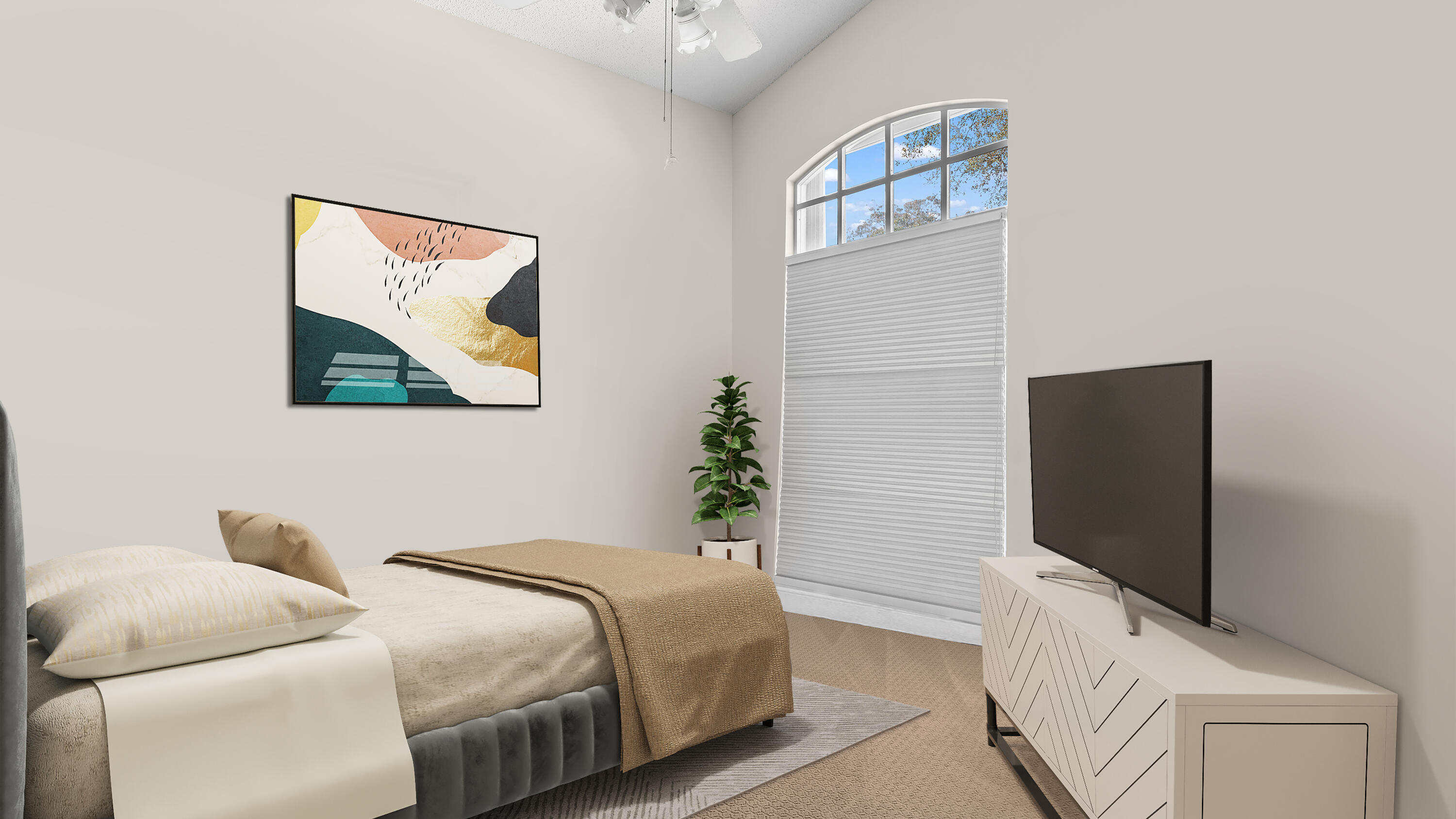 7961 Mansfield Hollow Road Delray Beach, FL 33446 - Photo 9 of 19 a bedroom with a bed and a flat screen tv