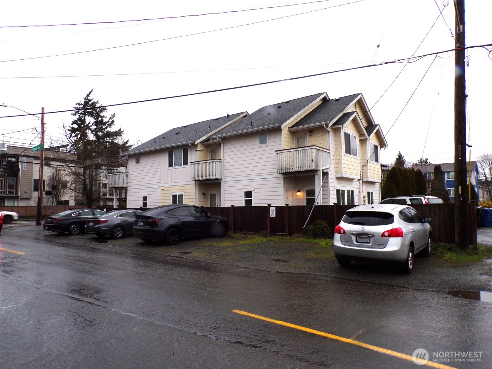 a car parked in front of a house