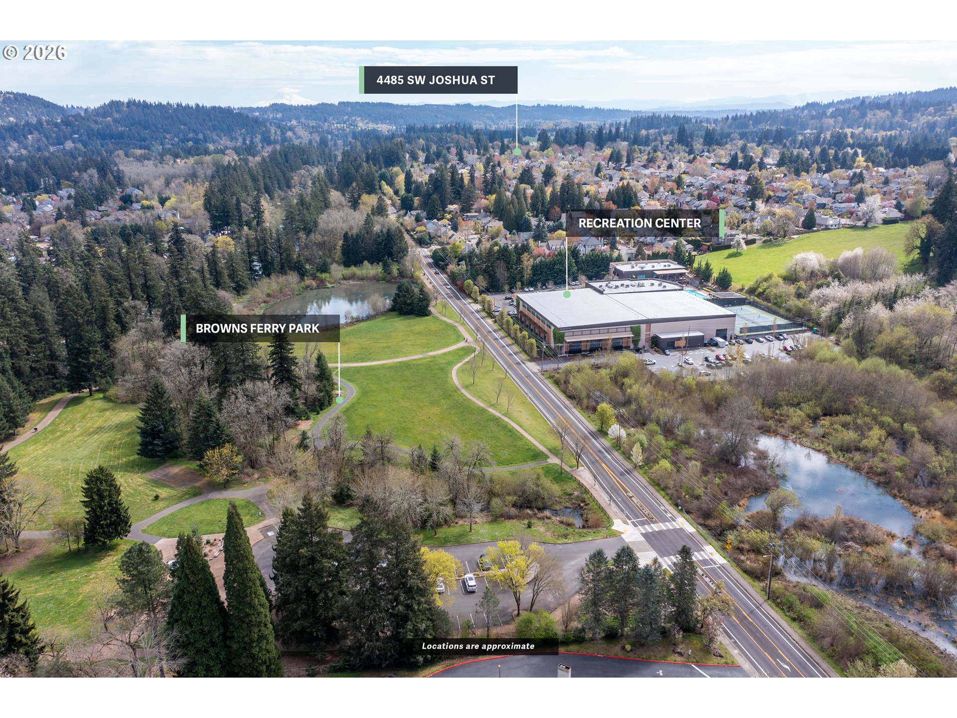 4485 Southwest Joshua Street Tualatin, OR 97062 - Photo 41 of 43 an aerial view of a house with a swimming pool