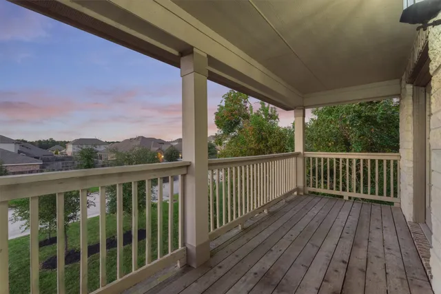 a view of a wooden deck